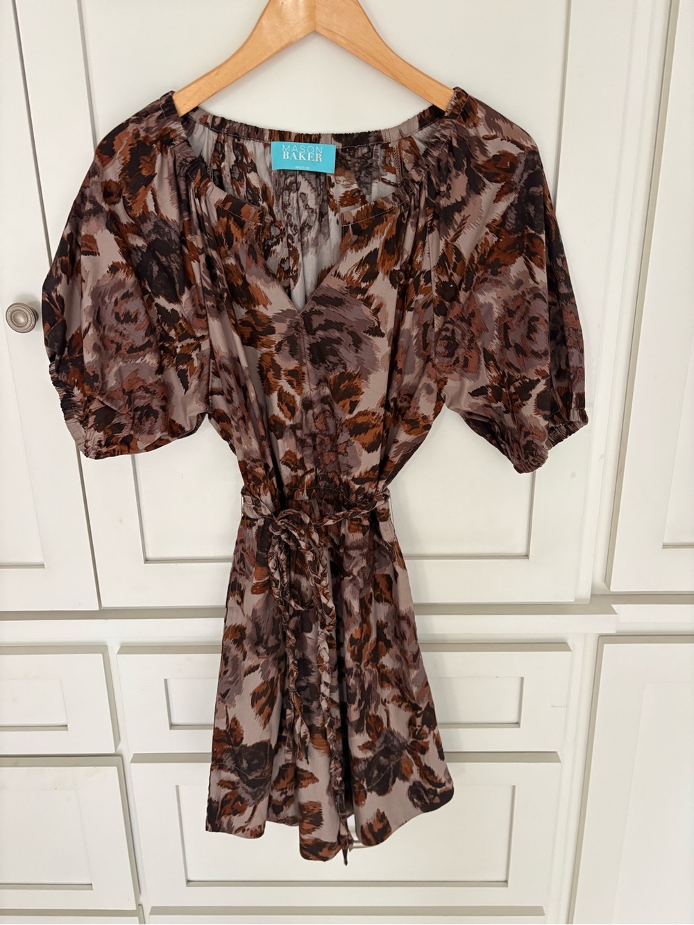 Brown Floral Mini Dress